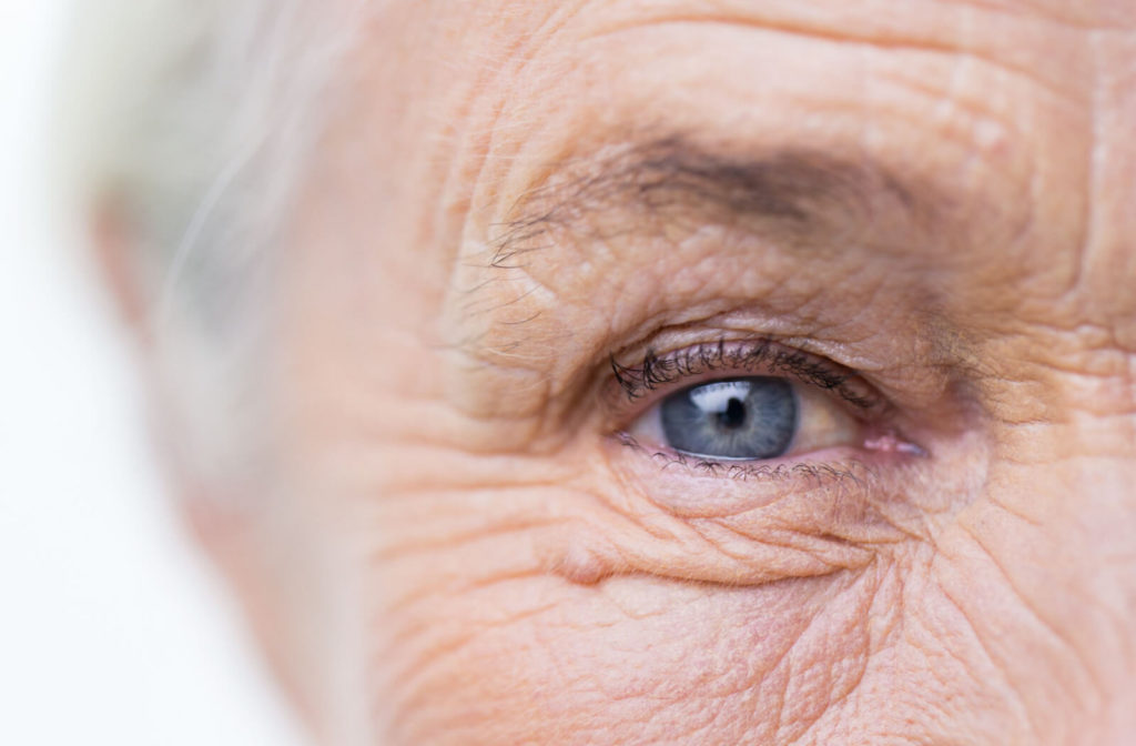 close up of a senior woman's eye
